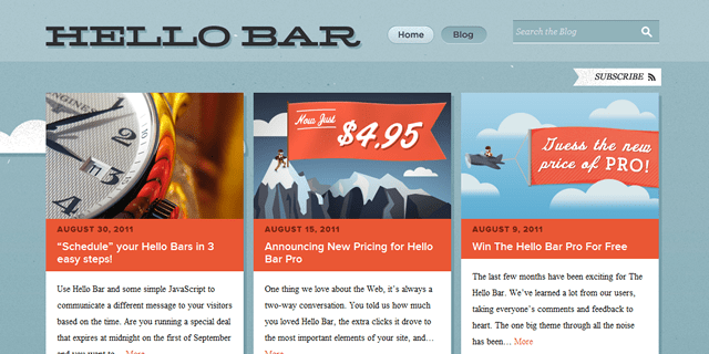 Hello Bar Blog Design