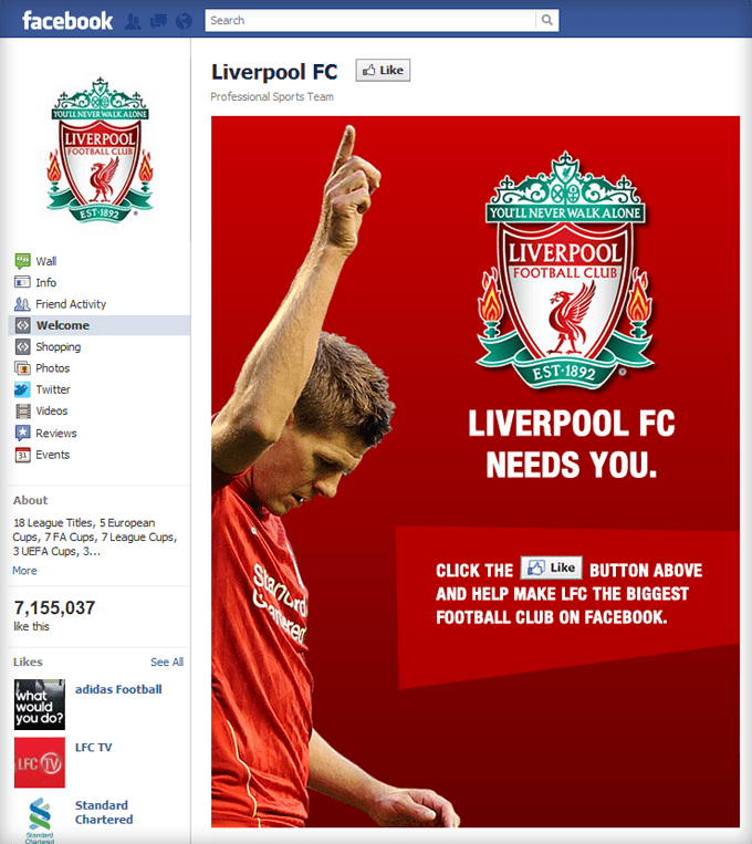 Liverpool FC Facebook Page