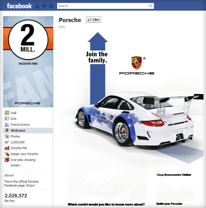 Porsche Facebook Page