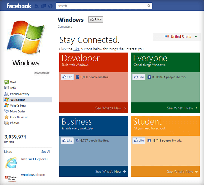 Windows Facebook Page