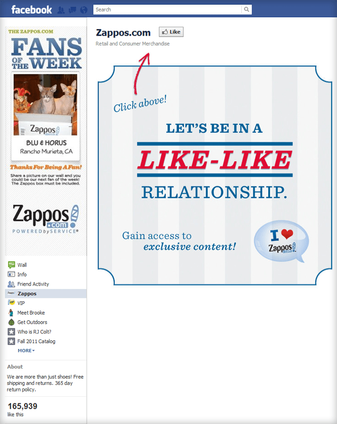 Zappos.com Facebook Page