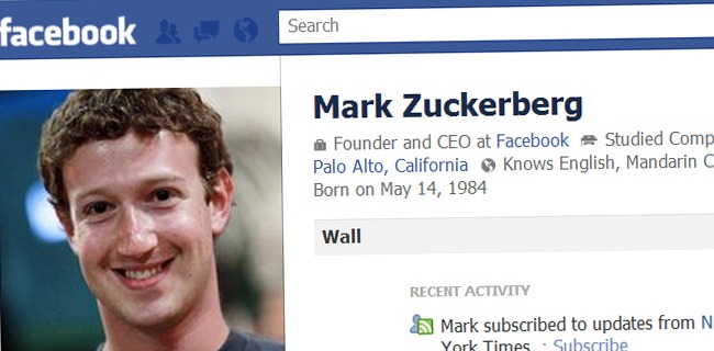 Mark Zuckerberg's Facebook Profile