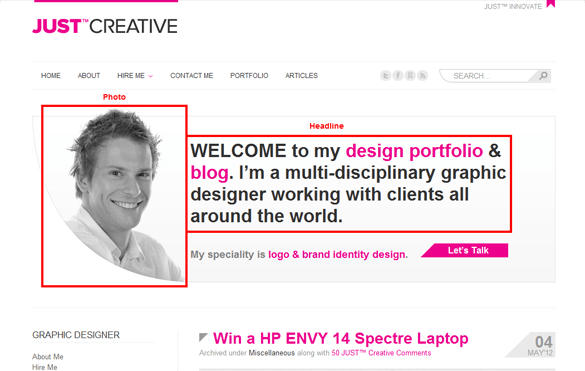 Blog Homepage Just Creative