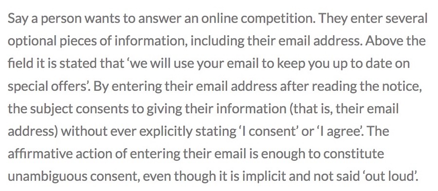 GDPR Explicit and unambiguous consent